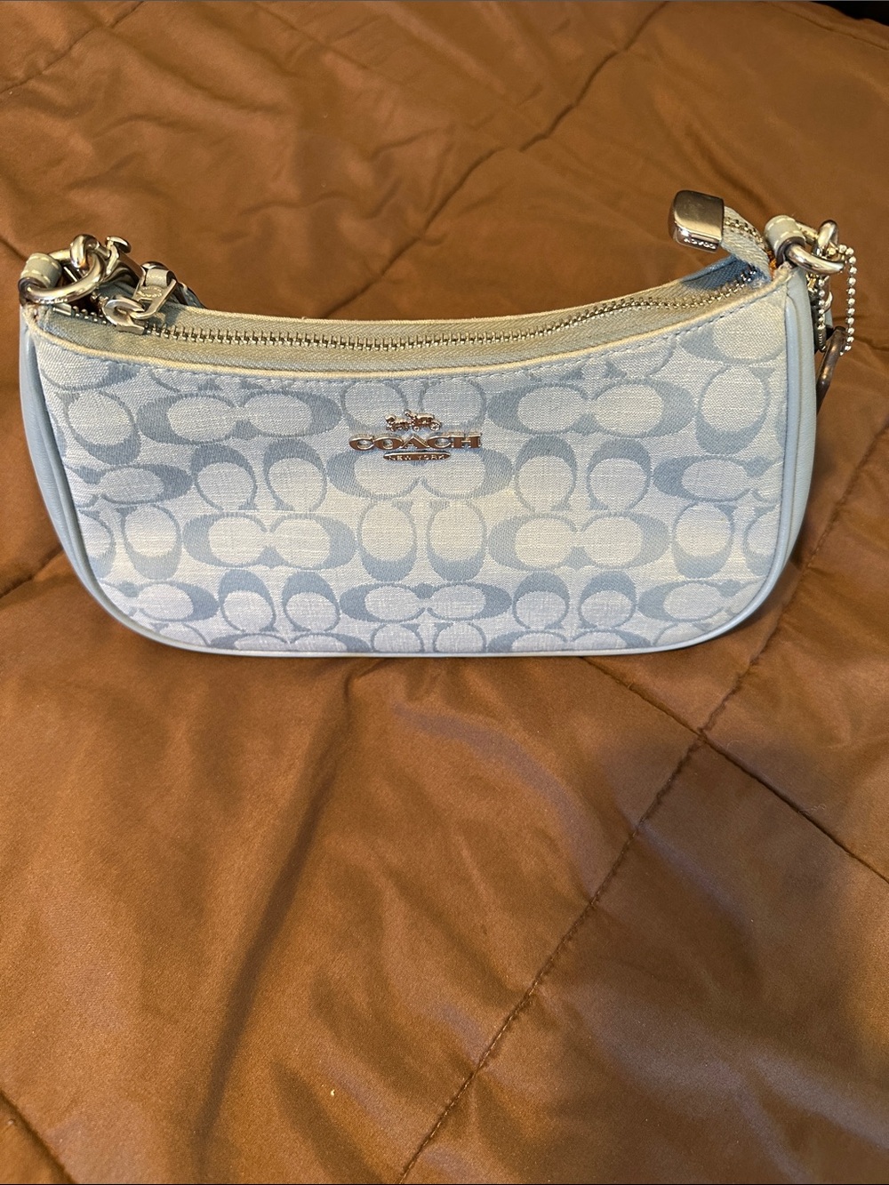 Coach light blue denim Teri purse - Picture 2 of 9